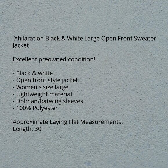 Xhilaration Black & White Open Front SweaterJacket - Picture 4 of 7